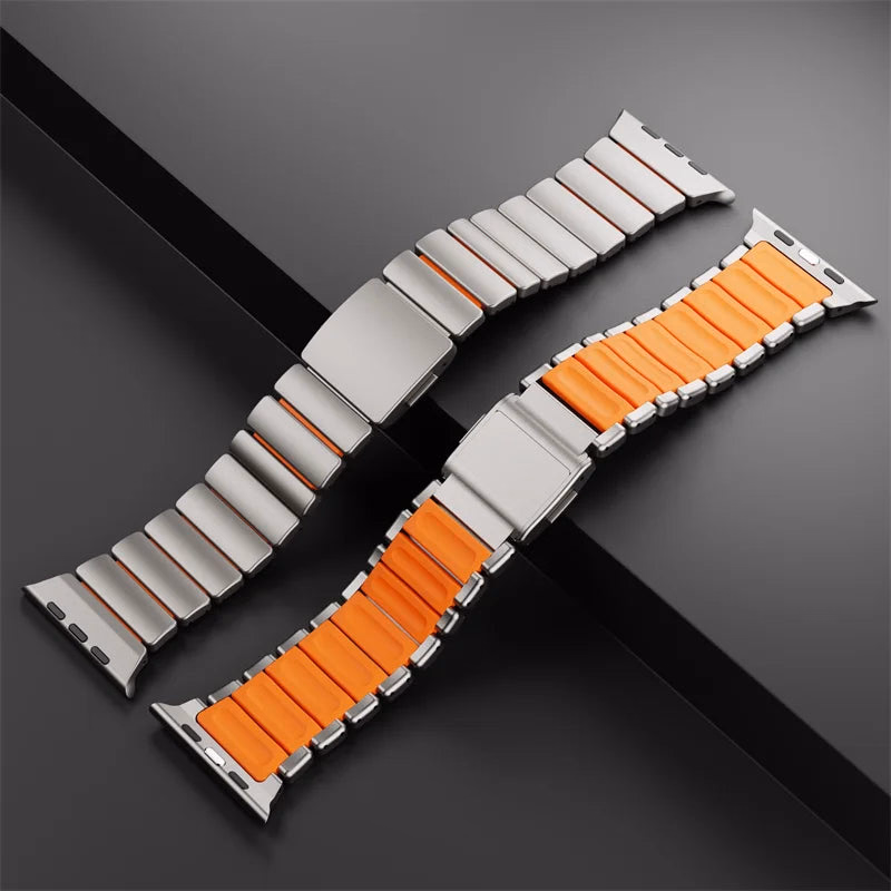 Titanium+Silicone Band for Apple Watch Ultra 3 49mm 46mm Luxury — image 5