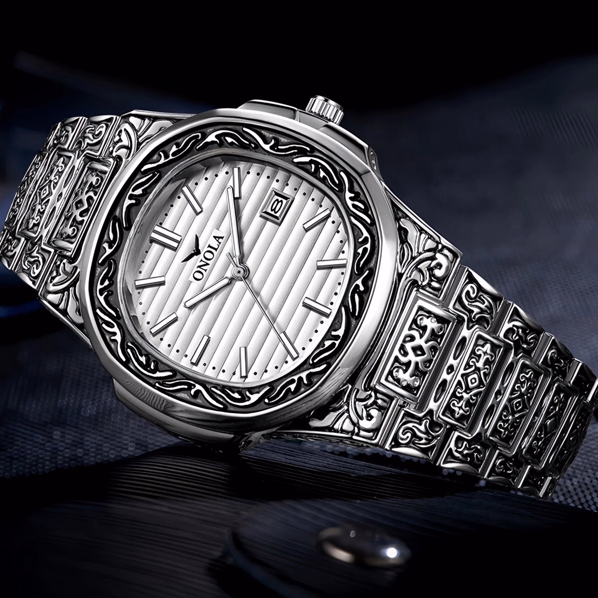 Luxury Gold Watches for Men ONOLA Business Retro Waterproof Muslim — image 4