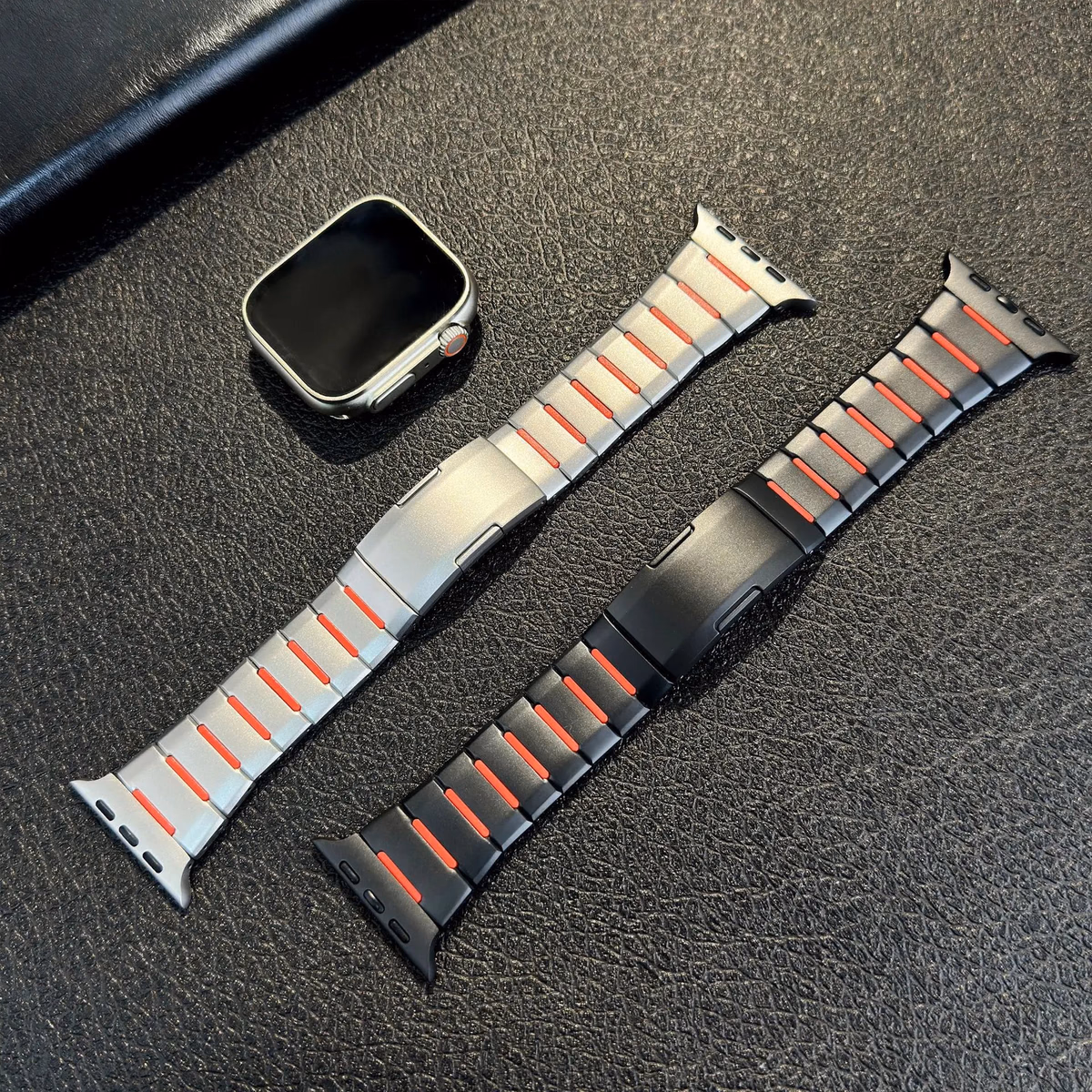 New Fluororubber Stainless Steel Watch Strap for Apple Watch S10/11 — image 2