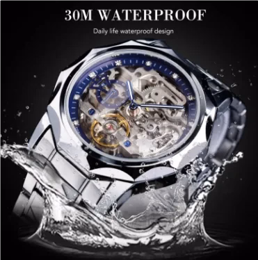 Forsining 199A Classy Design Skeleton Transparent Golden Stainless — image 6