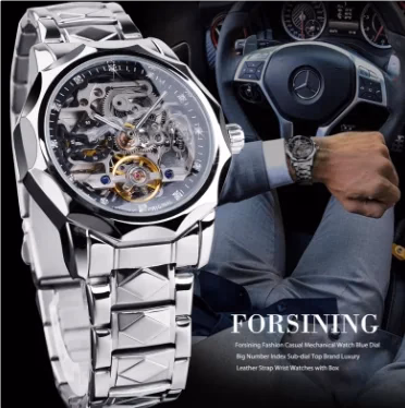 Forsining 199A Classy Design Skeleton Transparent Golden Stainless — image 3