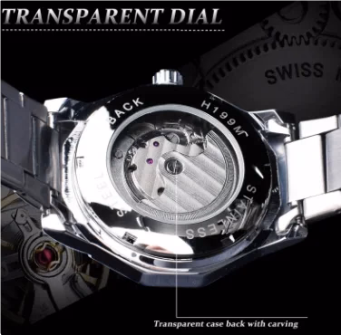 Forsining 199A Classy Design Skeleton Transparent Golden Stainless — image 4