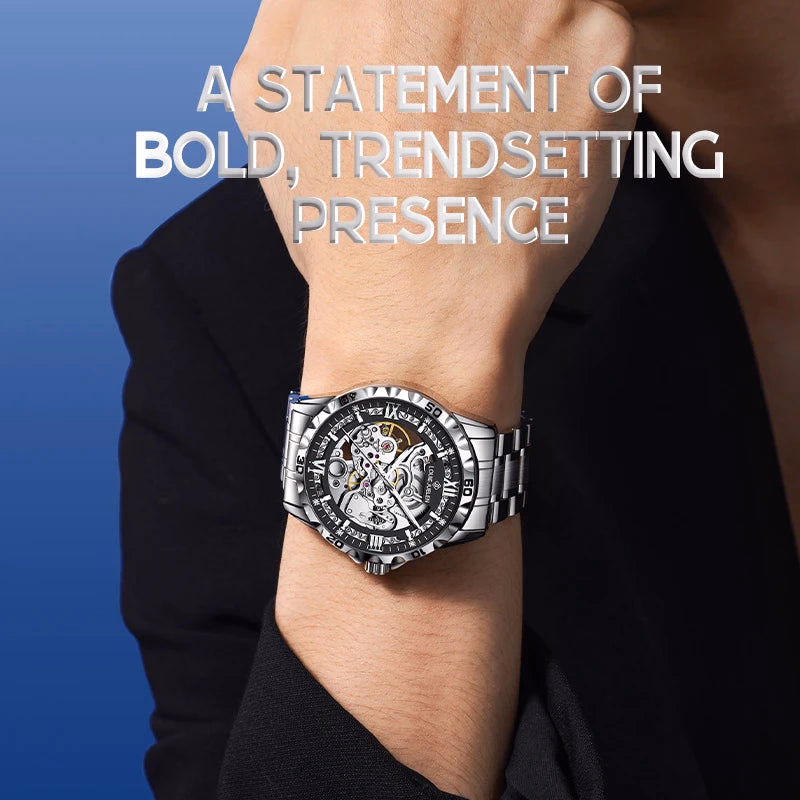 LOUIE JUELEN Men's Luxury Automatic Mechanical Watch 46mm Stainless — image 5