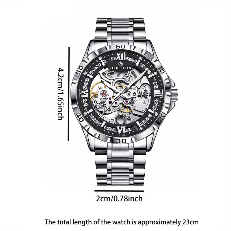 LOUIE JUELEN Men's Luxury Automatic Mechanical Watch 46mm Stainless — image 6