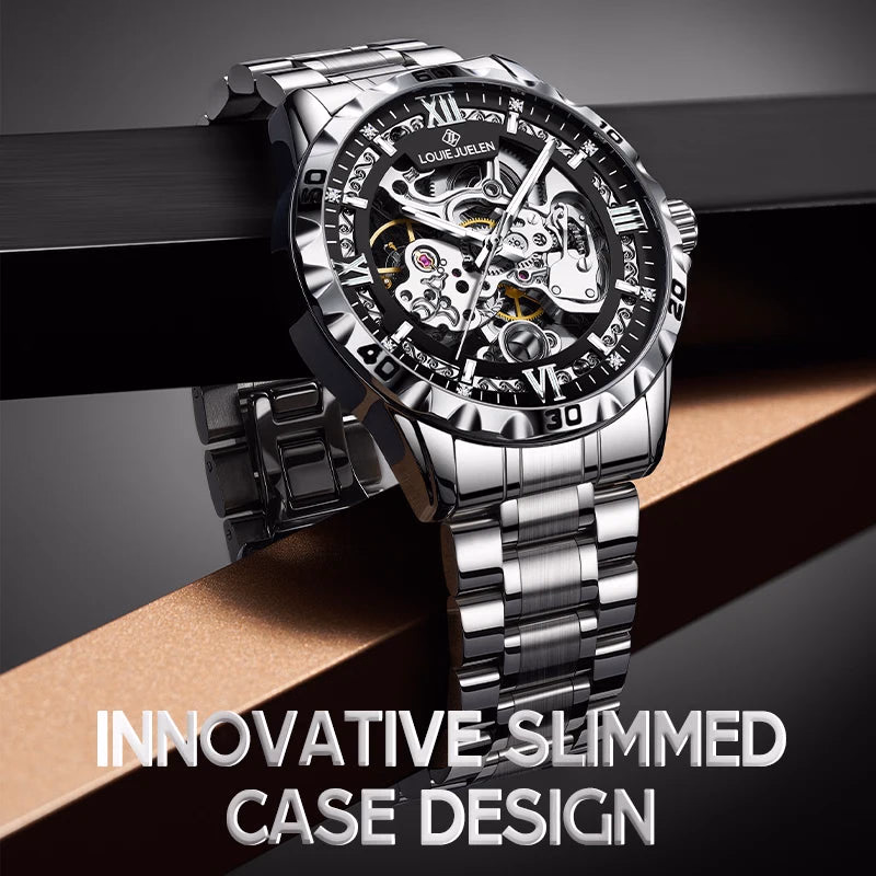 LOUIE JUELEN Men's Luxury Automatic Mechanical Watch 46mm Stainless — image 2
