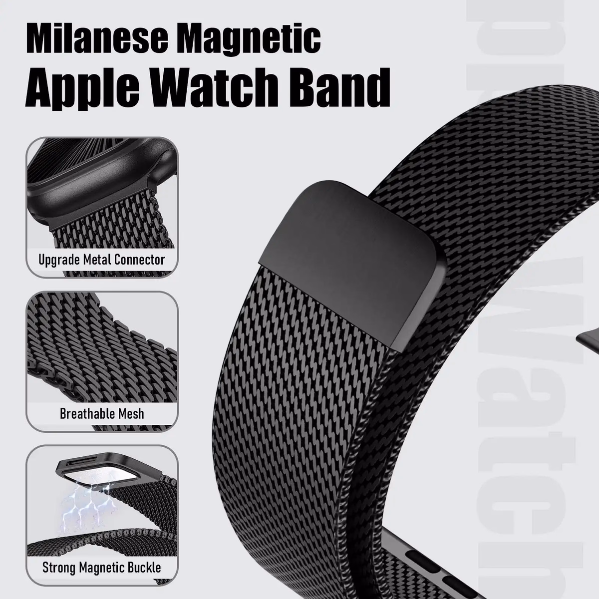 Casual Breathable Coarse Mesh Milanese Loop Magnetic Stainless for — image 2
