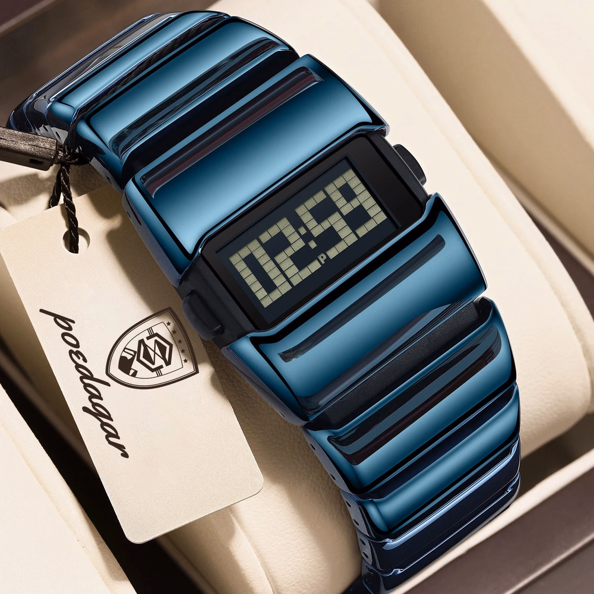 Poedagar E126 Creative LED Digital Watch Men Stainless Steel Strap — image 9