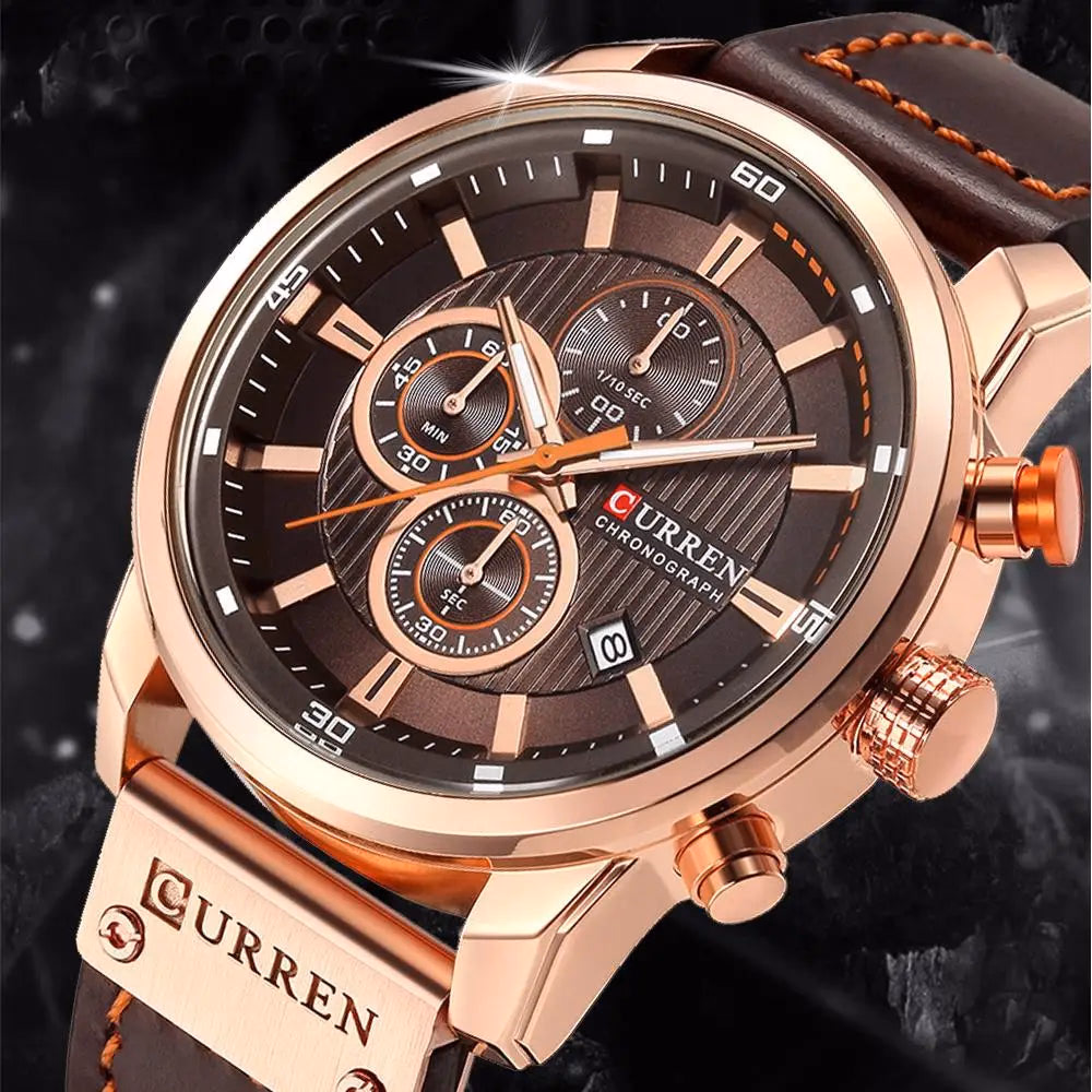 Curren 8291 Quartz Watch Men Leather Strap Sport Casual Watch — image 5