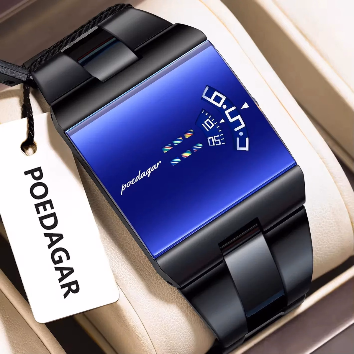 Poedagar 857 High Quality Square Dial Design Stainless Steel Band — image 8