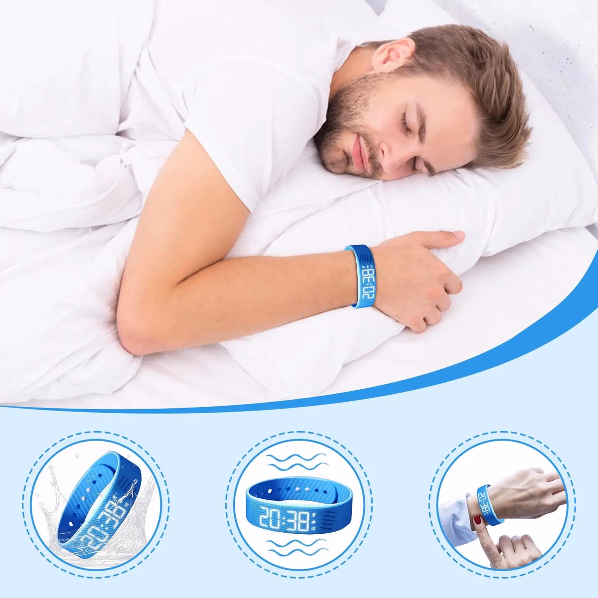 OLED Digital Alarm Watch Sleep Tracker Silent Vibration Activity — image 4