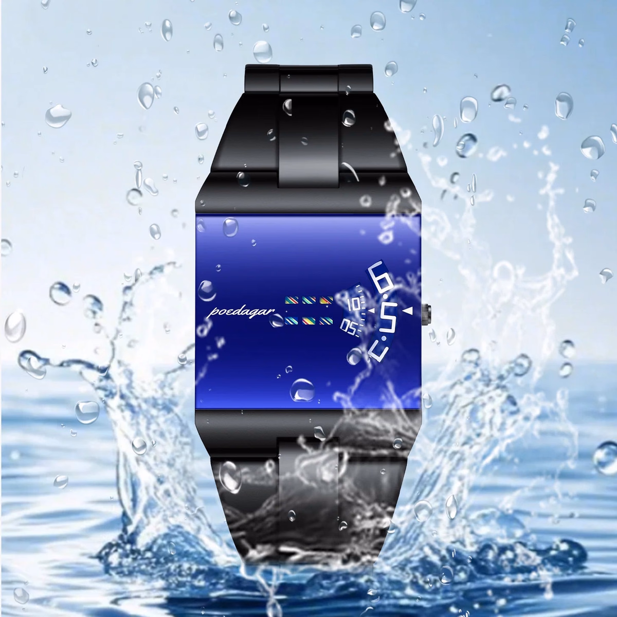 Poedagar Square Waterproof Quartz Watch — image 5