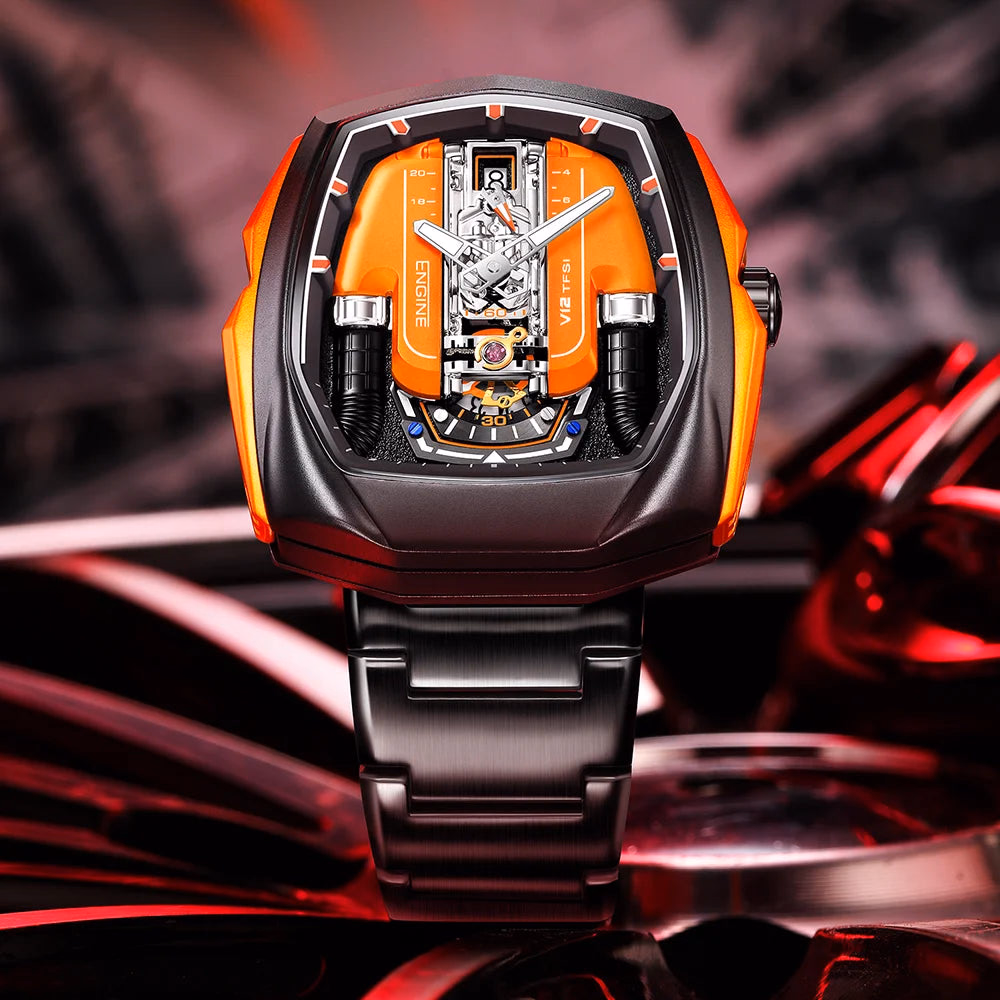 Drop Shipping Super Luxury V12 Engine Watch Man Watches Quartz Movement Waterproof Quartz for Man Watch — image 2