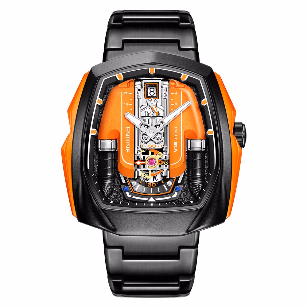 Drop Shipping Super Luxury V12 Engine Watch Man Watches Quartz Movement Waterproof Quartz for Man Watch — image 8