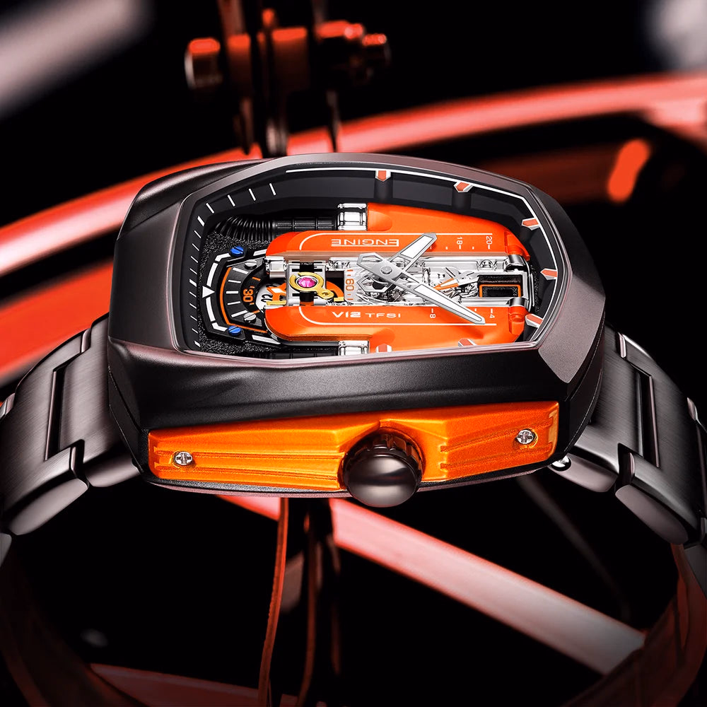 Drop Shipping Super Luxury V12 Engine Watch Man Watches Quartz Movement Waterproof Quartz for Man Watch — image 4