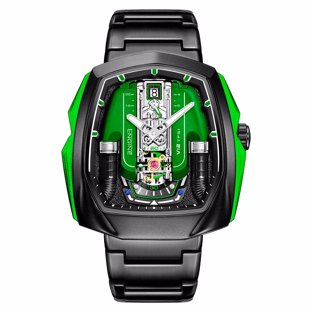 Drop Shipping Super Luxury V12 Engine Watch Man Watches Quartz Movement Waterproof Quartz for Man Watch — image 7