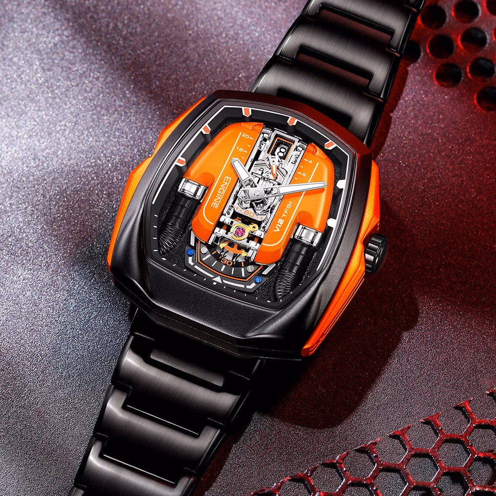 Drop Shipping Super Luxury V12 Engine Watch Man Watches Quartz Movement Waterproof Quartz for Man Watch — image 5