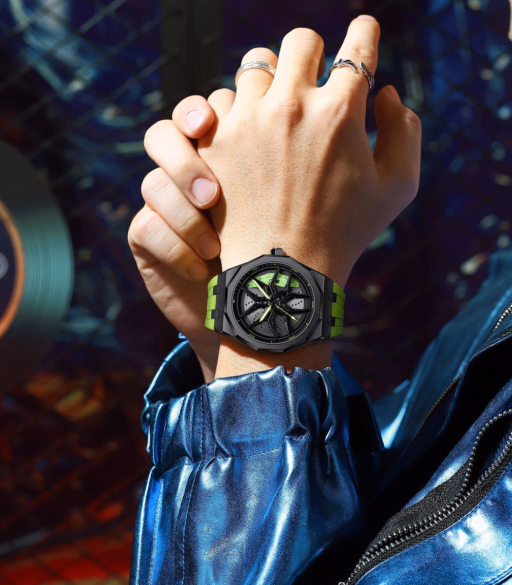 Original 3D Wheel Watch Waterproof Spinning Luxury Quartz Wrist Men Watch Rim Wristwatch Rotate 360 Man's Watches for RS Q8 — image 4