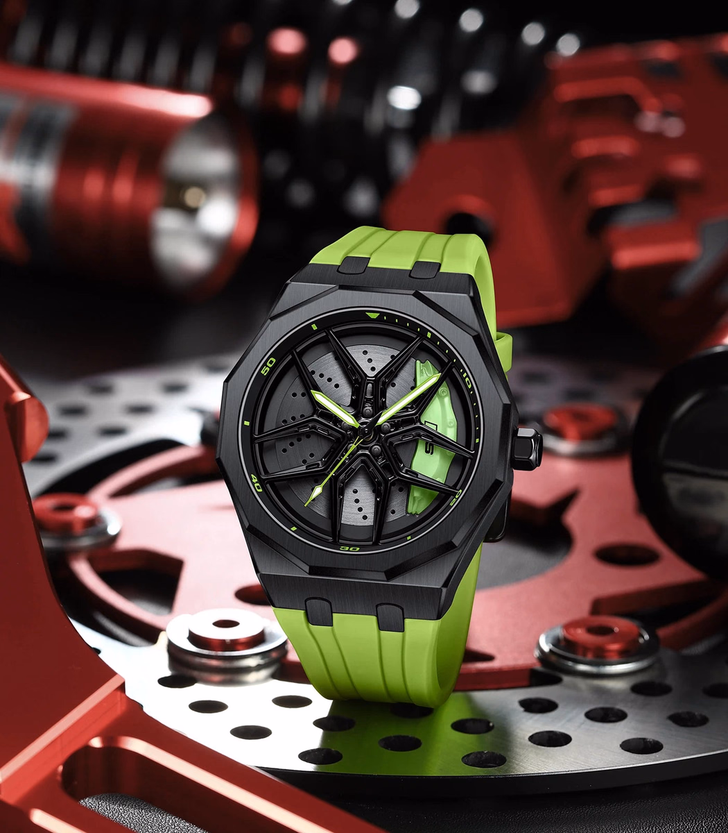 Original 3D Wheel Watch Waterproof Spinning Luxury Quartz Wrist Men Watch Rim Wristwatch Rotate 360 Man's Watches for RS Q8