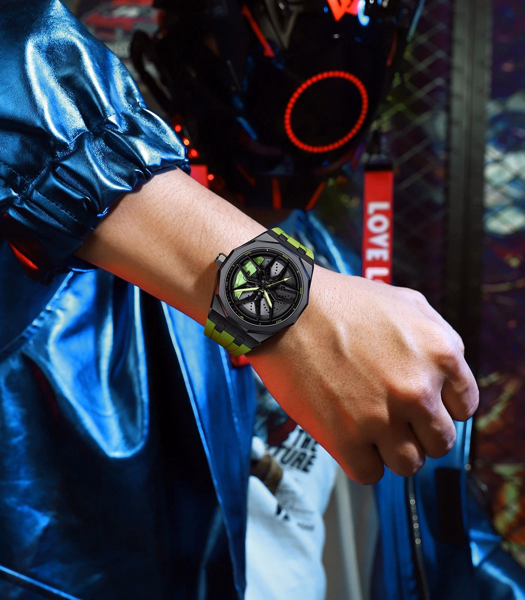 Original 3D Wheel Watch Waterproof Spinning Luxury Quartz Wrist Men Watch Rim Wristwatch Rotate 360 Man's Watches for RS Q8 — image 6