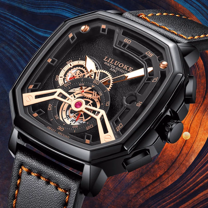 LILUOKE Man Watch Quartz Movement Waterproof Watches for Man Summer Watch Rejos Classic Model