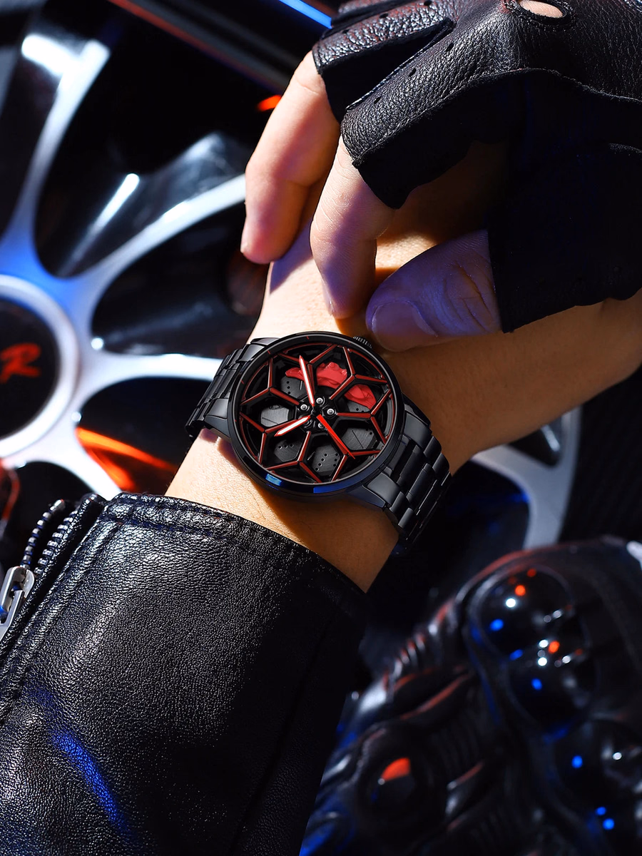 Original 3D Official Gyro Rim Watch High Quality Wholesale Wheel Watches Quartz Waterproof Wrist Car Wheel Watch Lambo URUS — image 6
