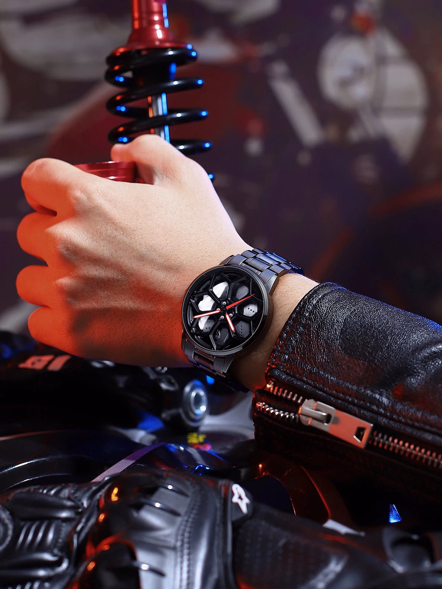 Original 3D Official Gyro Rim Watch High Quality Wholesale Wheel Watches Quartz Waterproof Wrist Car Wheel Watch Lambo URUS — image 5
