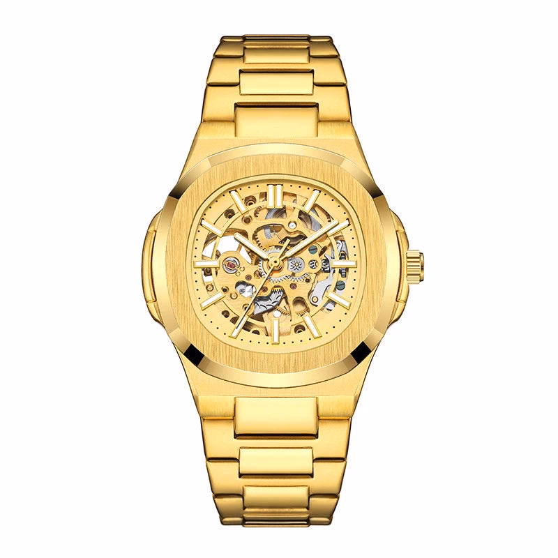 Luxury Men's Automatic Skeleton Watch Luminous Feature Business Hollow Mechanical Men Watch — image 7