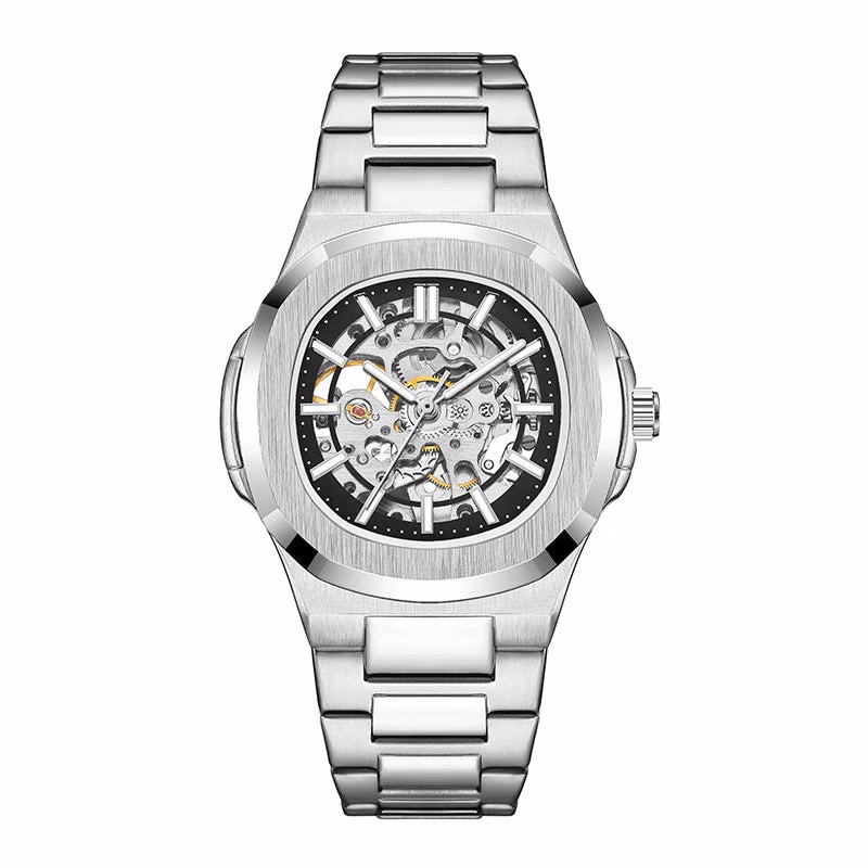 Luxury Men's Automatic Skeleton Watch Luminous Feature Business Hollow Mechanical Men Watch — image 10