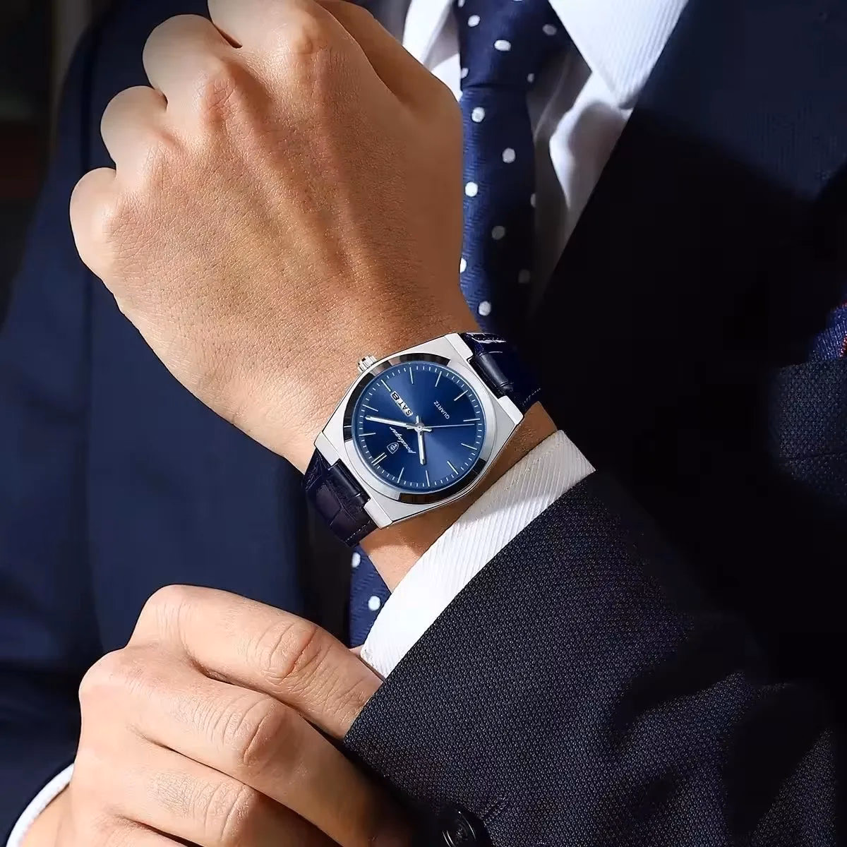 POEDAGAR 930 Men's Luxury Leather Watch — image 4