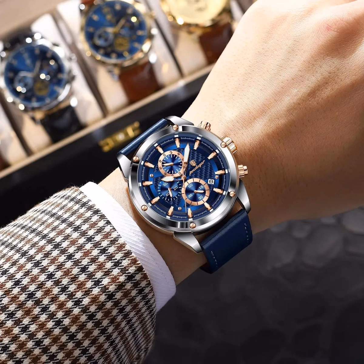 POEDAGAR Luxury Sports Men's Chronograph Watch — image 5