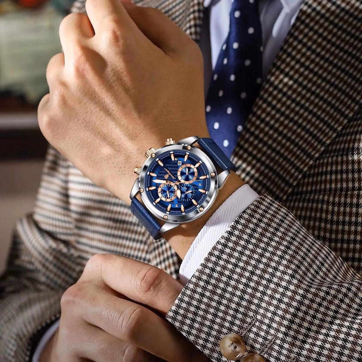 POEDAGAR Luxury Sports Men's Chronograph Watch — image 6