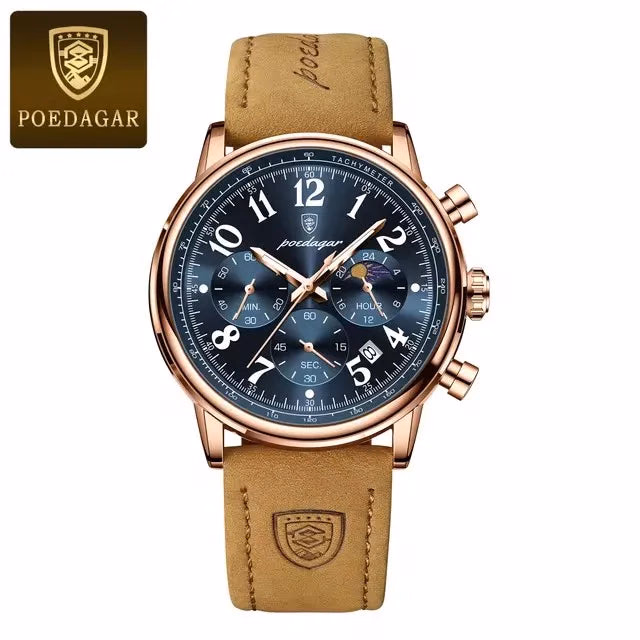 Luxury Silver Blue Quartz Chronograph Watch for Men — image 6