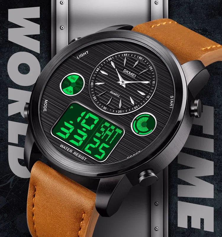 Skmei 1653 Analog Digital Leather Watches — image 4