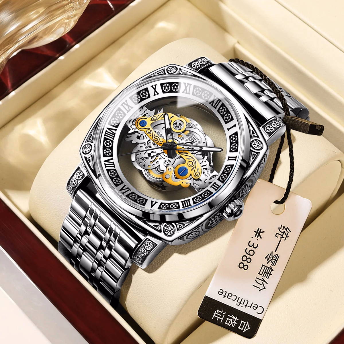 BINBOND Retro Carved Quartz Luxury Luminous Watch — image 7
