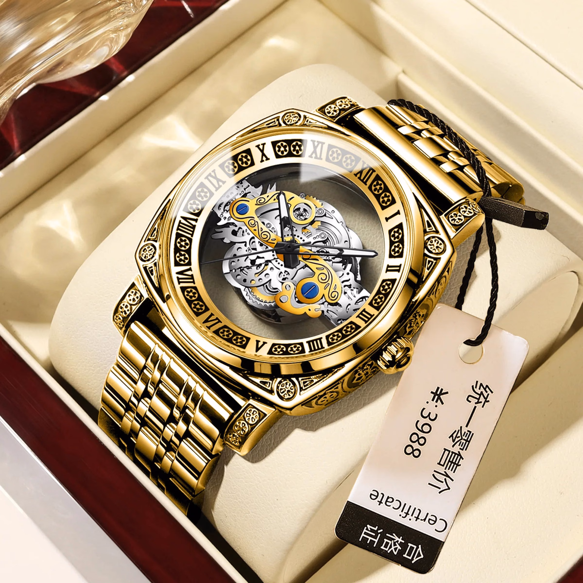 BINBOND Retro Carved Quartz Luxury Luminous Watch — image 8