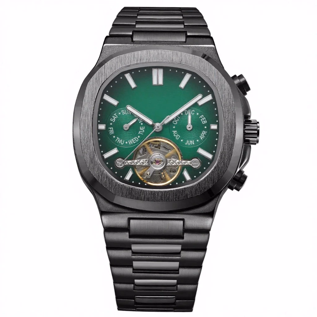 Luxury Men's Blue Tourbillon Automatic Watch — image 4