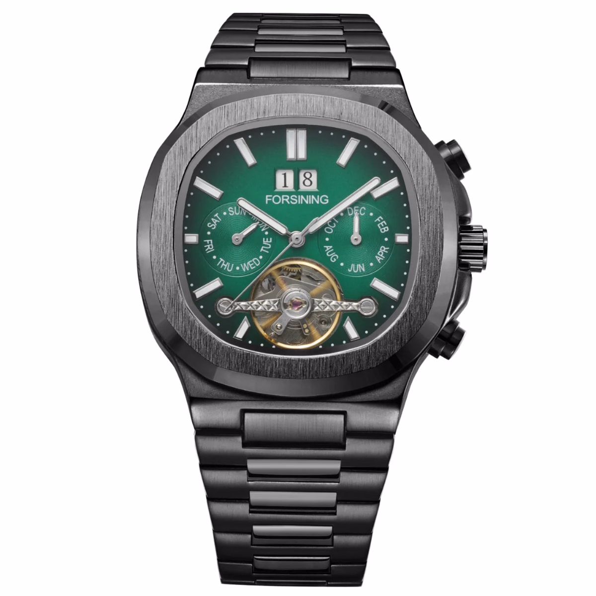 Luxury Men's Blue Tourbillon Automatic Watch