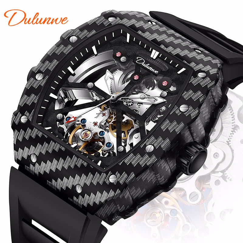 Dulunwe Men's Tourbillon Skeleton Watch