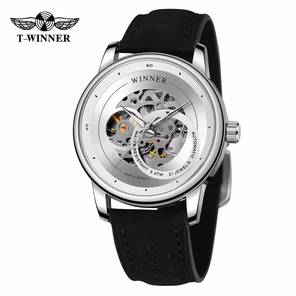 T-WINNER Gold Skeleton Men's Automatic Sport Watch — image 12