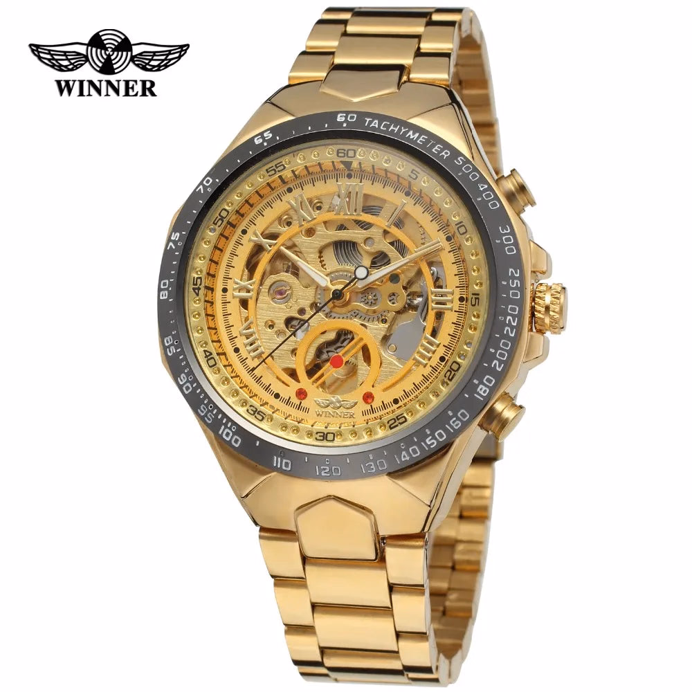 Winner Luxury Gold Black Automatic Men's Watch — image 3