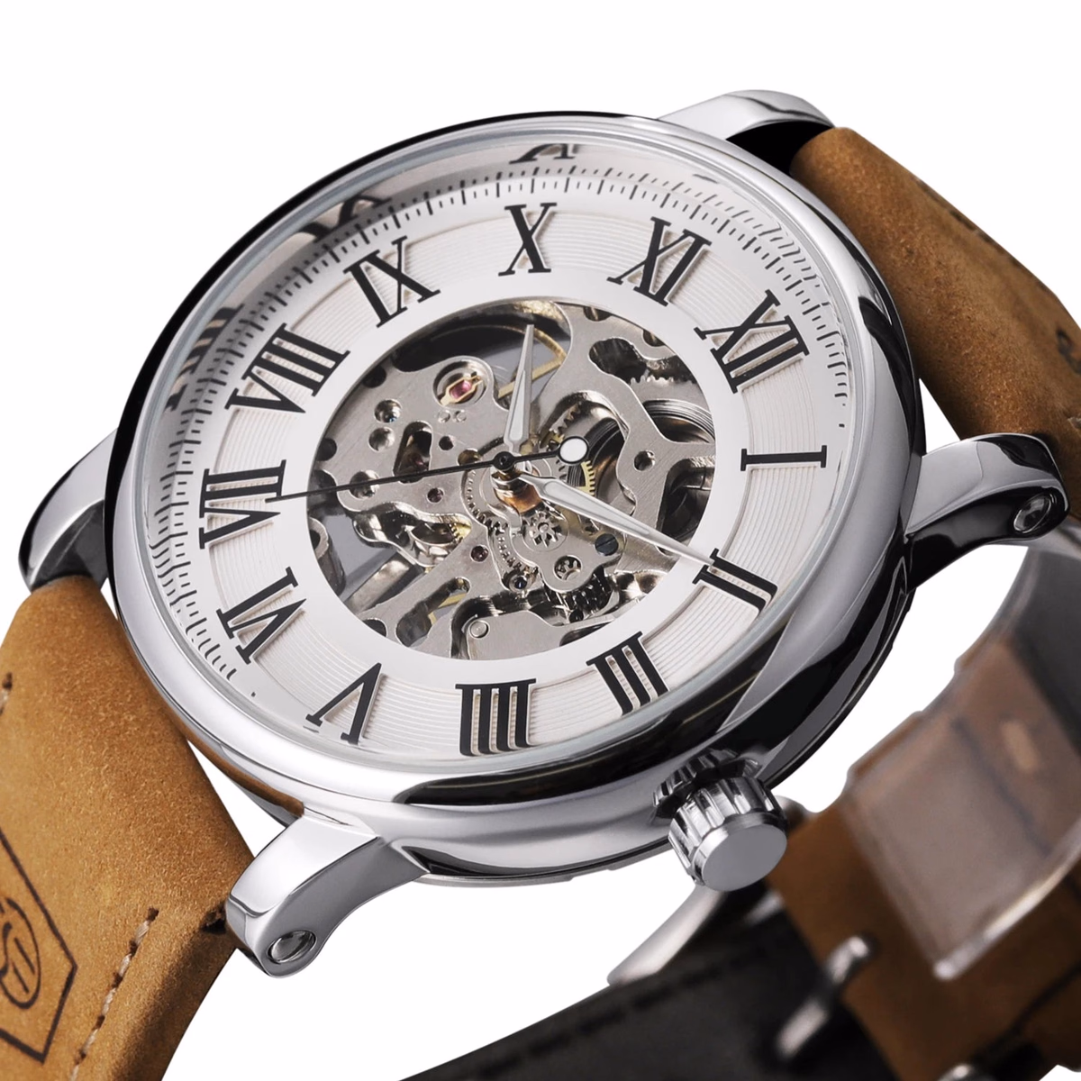 Elegant Men's Rose Gold Skeleton Watch — image 6