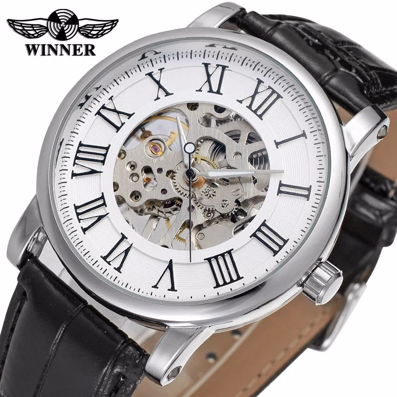 Elegant Men's Rose Gold Skeleton Watch — image 8