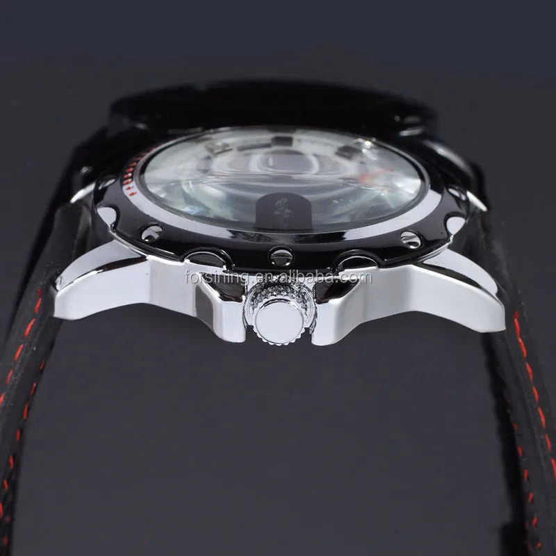 Winner Black Silicone Automatic Skeleton Watch — image 3