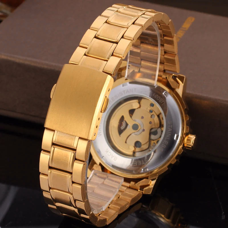 Luxury Gold Skeleton Automatic Watch for Men — image 6