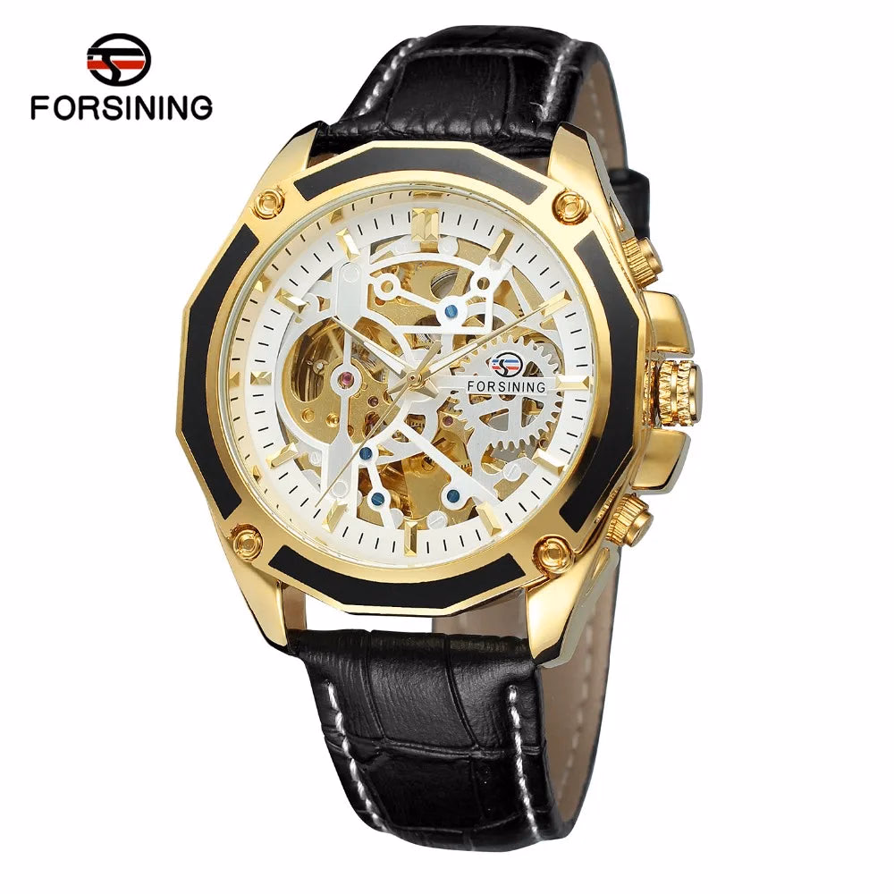 Luxury Skeleton Automatic Leather Watch for Men — image 3