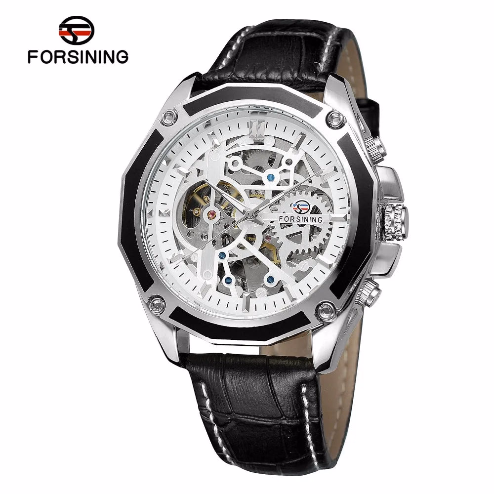 Luxury Skeleton Automatic Leather Watch for Men — image 6