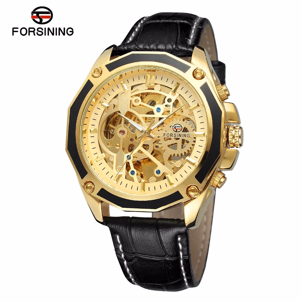 Luxury Skeleton Automatic Leather Watch for Men — image 4