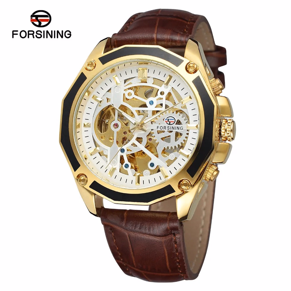 Luxury Skeleton Automatic Leather Watch for Men — image 5