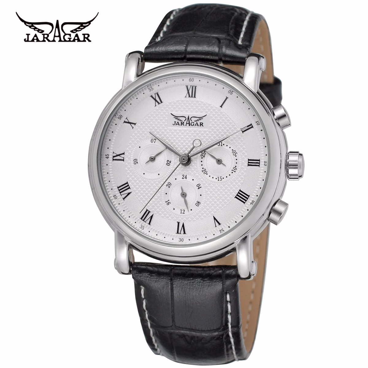 JARAGAR Men's Automatic Leather Watch — image 7