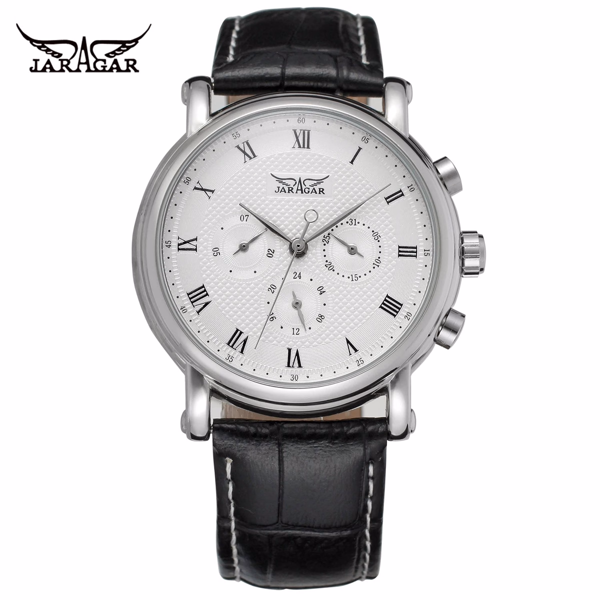 JARAGAR Men's Automatic Leather Watch